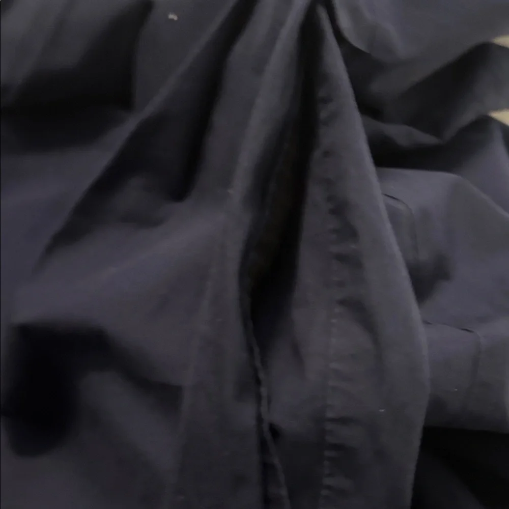 LL Bean Signature Navy Poplin Dress SZ 16 100% Cotton fit & flare lined midi - Picture 10 of 14